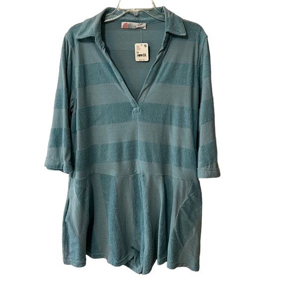 Free People Beach Charlton Romper Medium NEW Terry Beachy Pockets Swim Cover Up - Picture 2 of 13